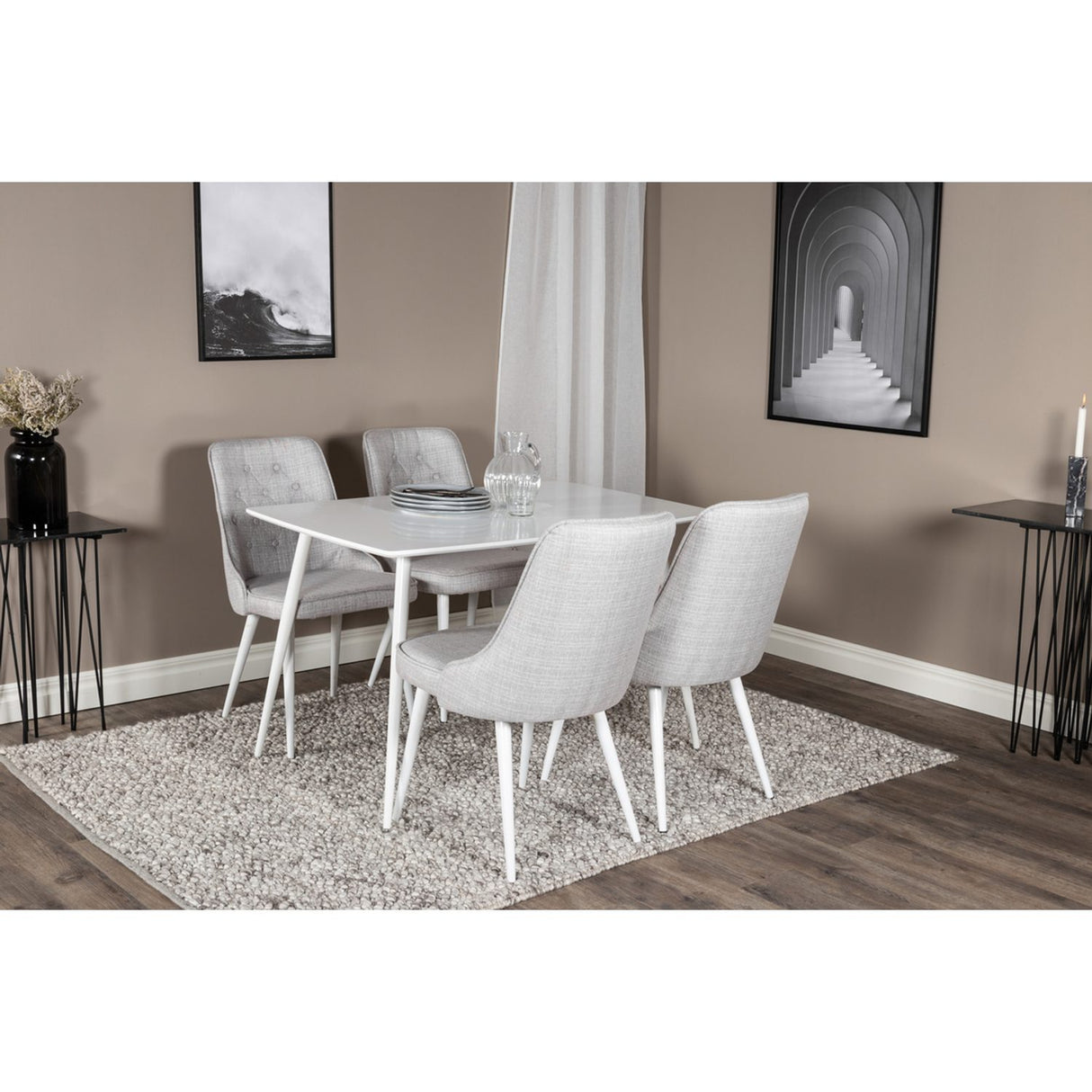 Polar, Velvet Deluxe Rektangulär matgrupp Vit, Vit, 120 x 75