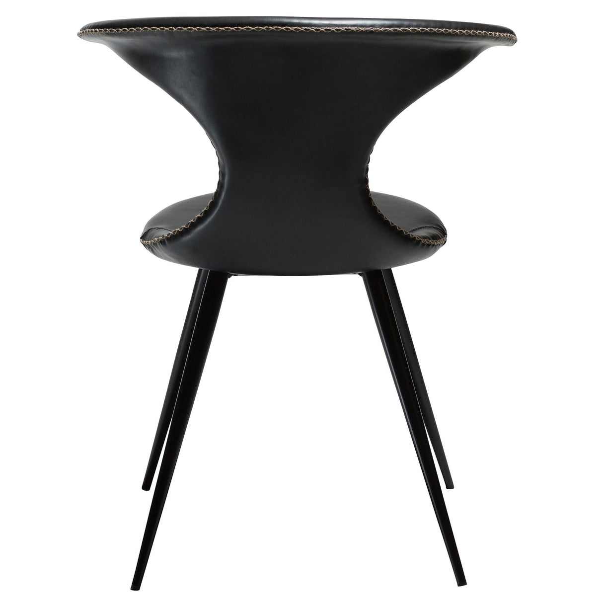 Flair Stol Vintage Black Art.Leather, Round Black