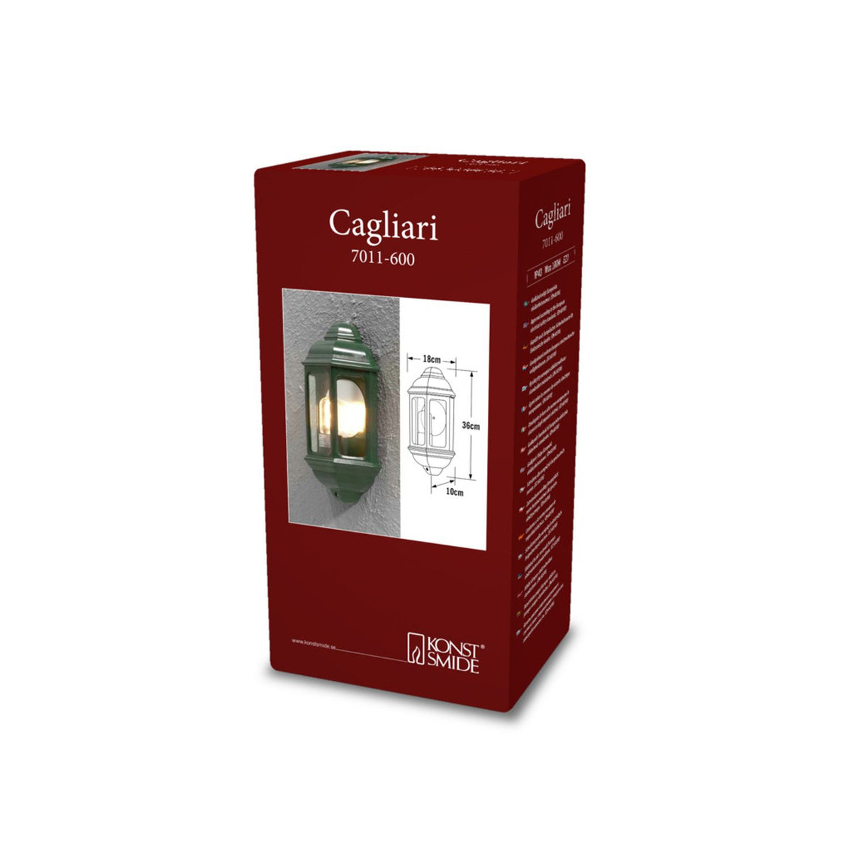 Cagliari Plafond E27 Vägglampa Ute Grön