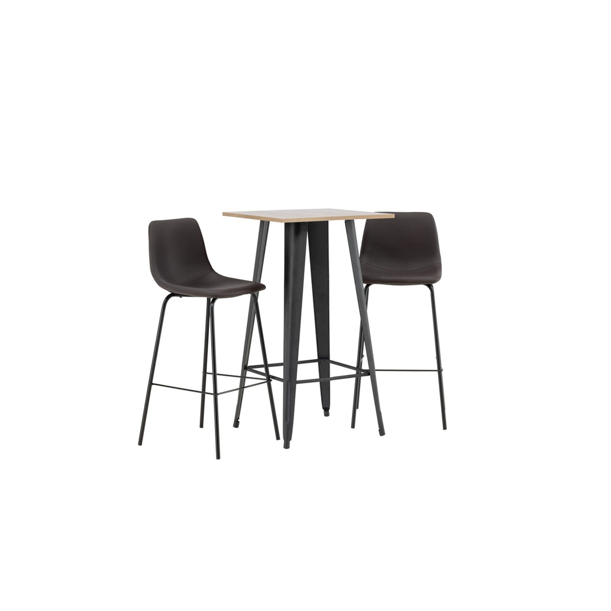 Tempe, Alexi Rektangulär matgrupp Svart,Brun, Valnöt, 60 x 60
