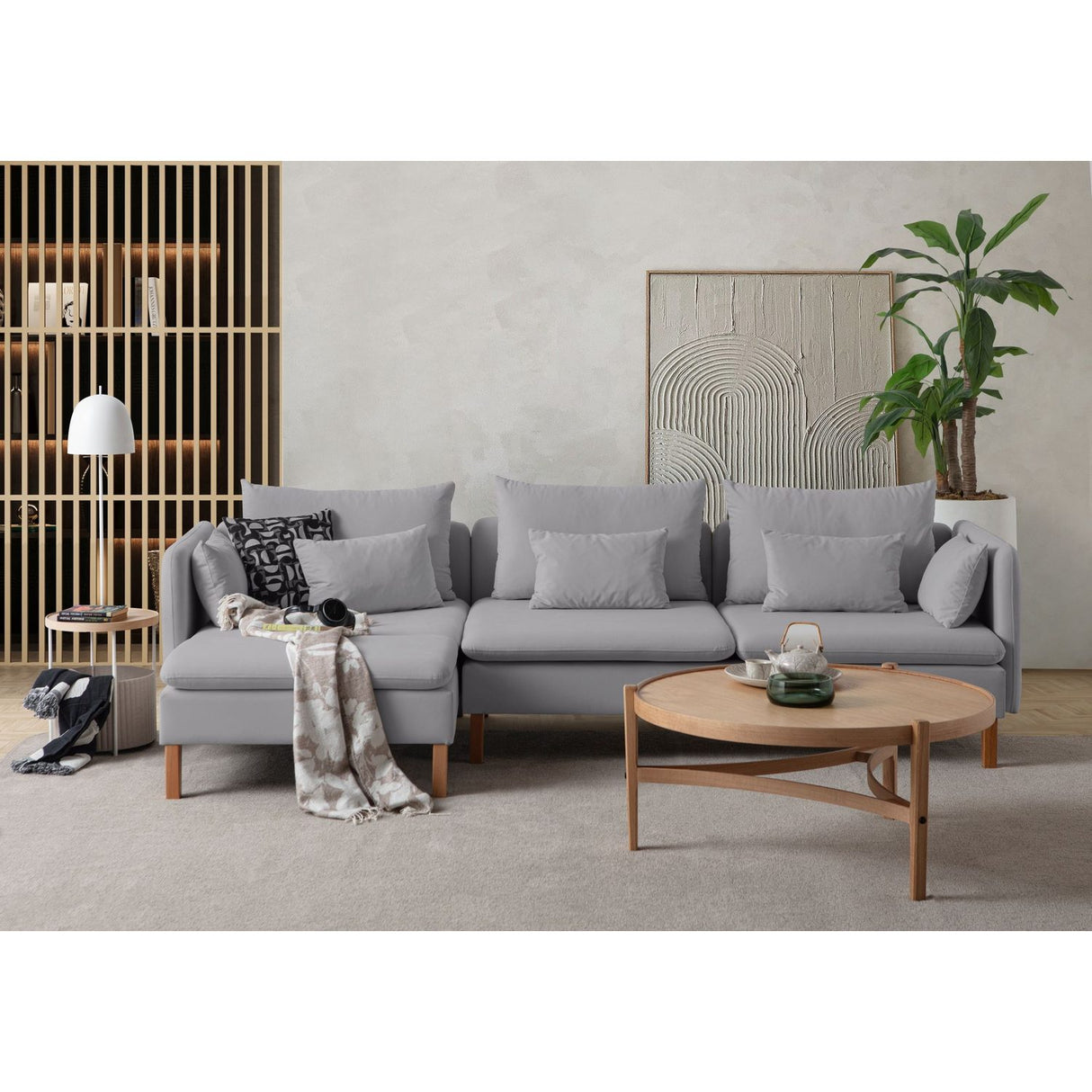 Quito Relax (185 x 95 x 92 cm) Hörnsoffa Grå