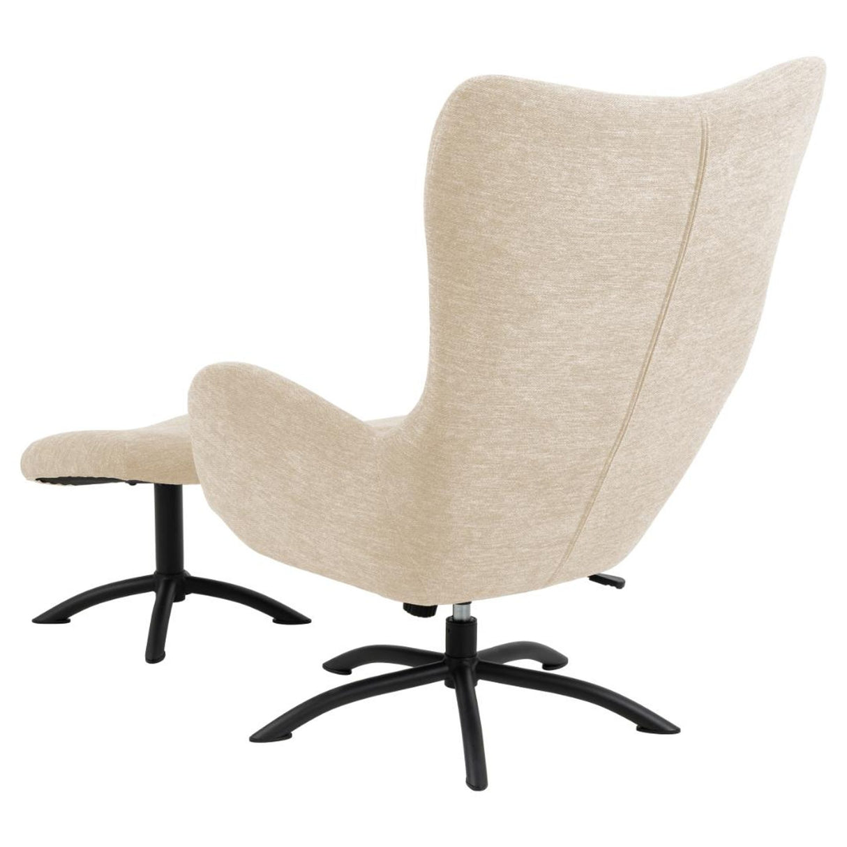 Niort Fåtölj med fotpall Skyland tyg Cream