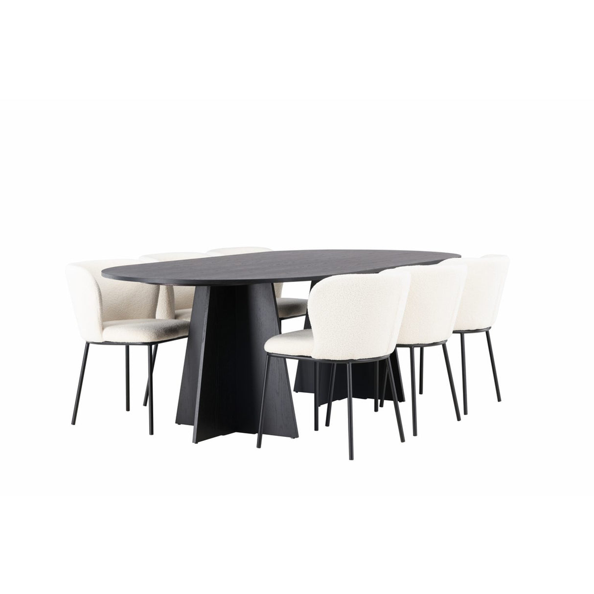 Bootcut, Edina Oval matgrupp Svart,Vit, Svart, 230 x 115