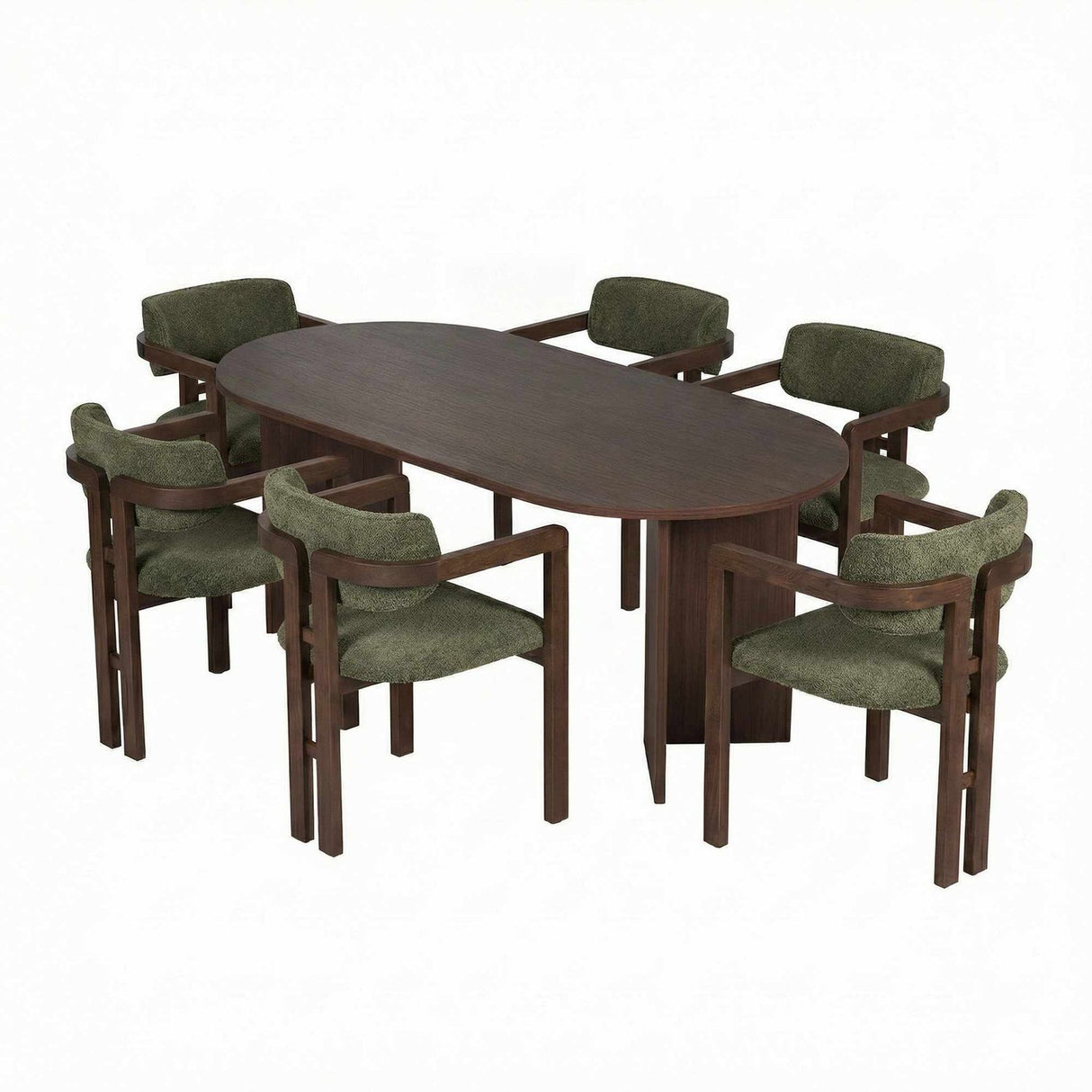 Claudina Matgrupp Walnut, Dark Walnut, grön
