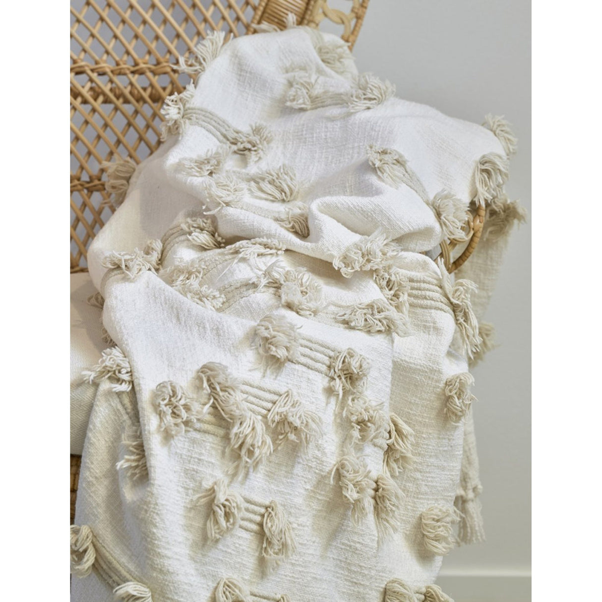 Rope 130x170 cm Pläd Vit/Birch