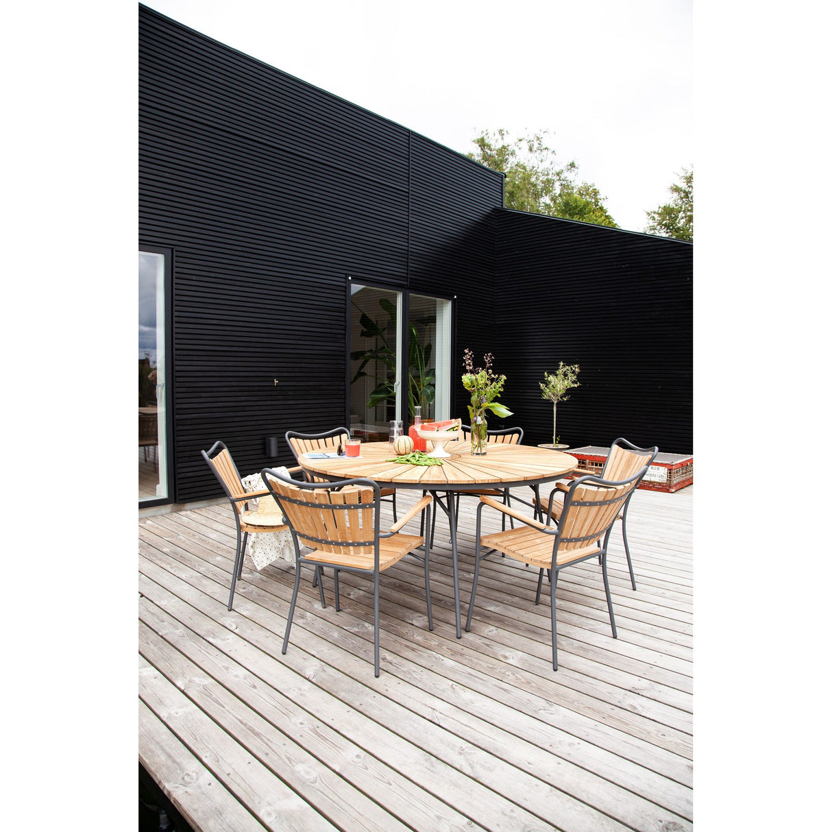Ellen Trädgårdsbord i Teak och Aluminium 150 cm, Antracit