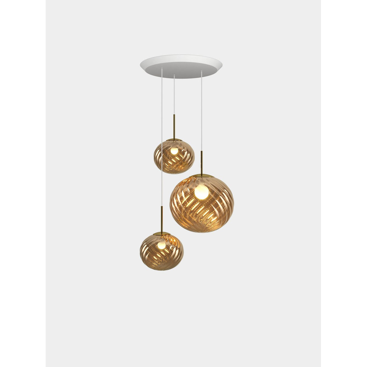 Whirl Trio Round Pendelsystem Gold