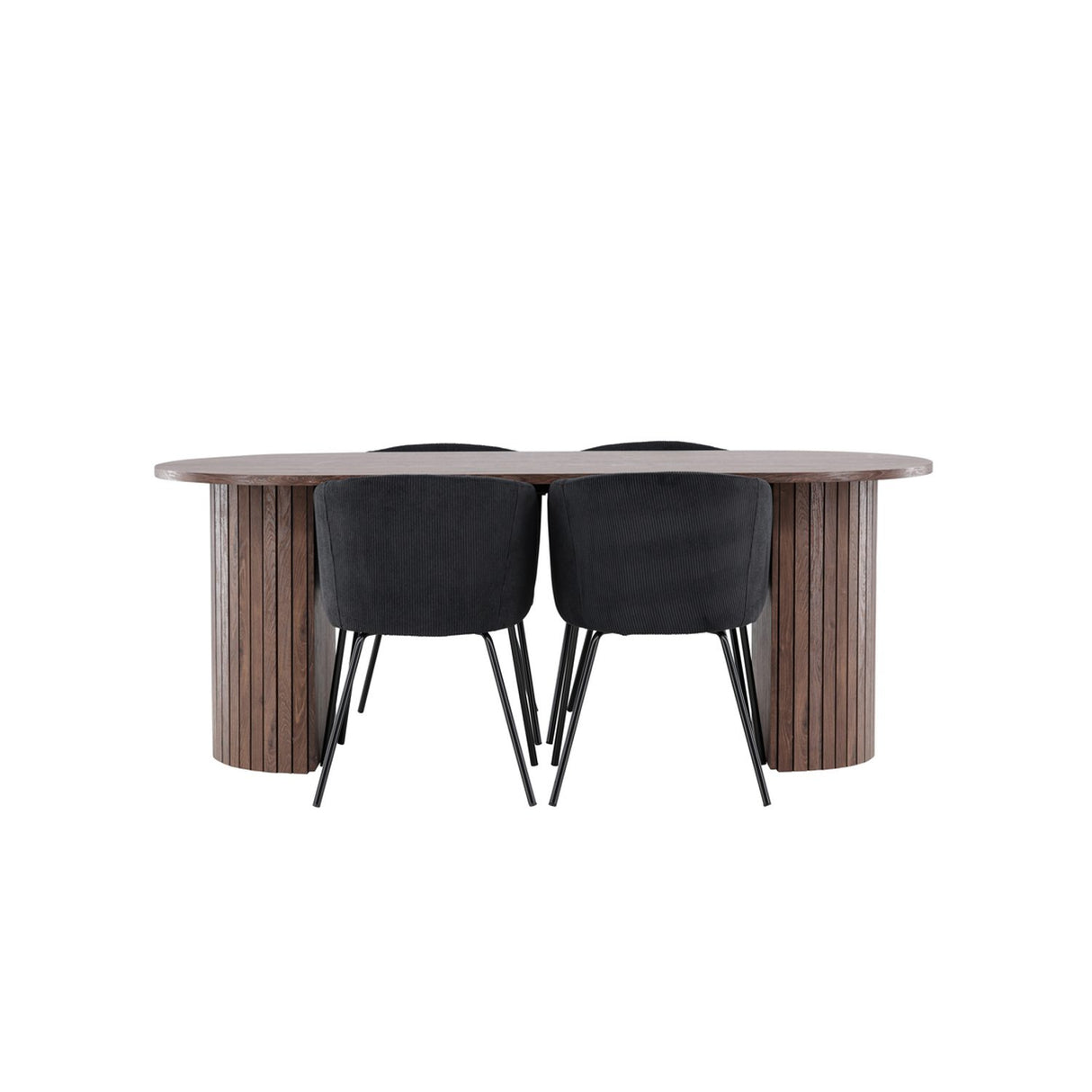 Härön, Berit Ovalt matgrupp Svart, Mocka, 200 x 90