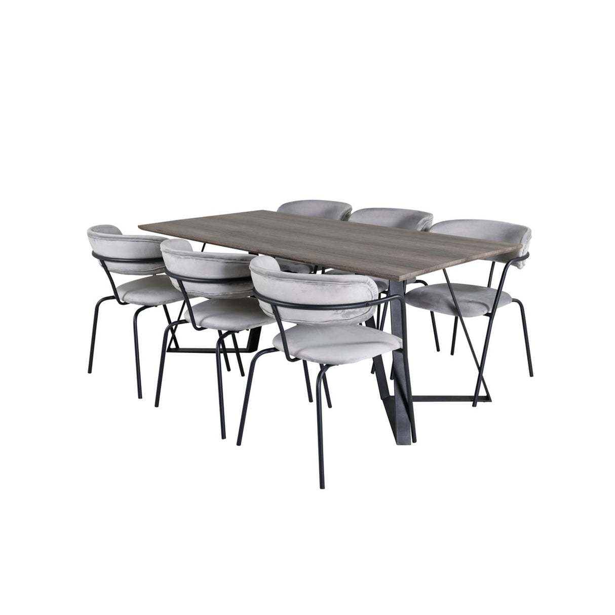 Marina, Arrow Rektangulär matgrupp Svart,Grå, Svart,Grå, 180 x 90