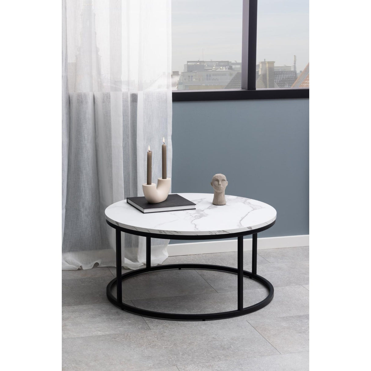 Gilbert Soffbord Rund 80 cm Vit Granada