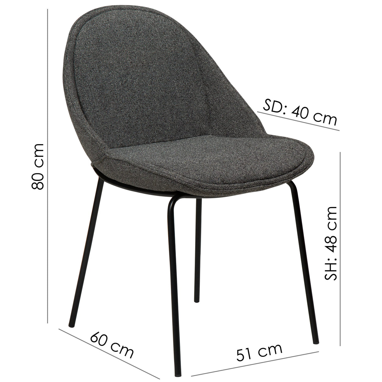 Arch Stol Pebble Grey, Black