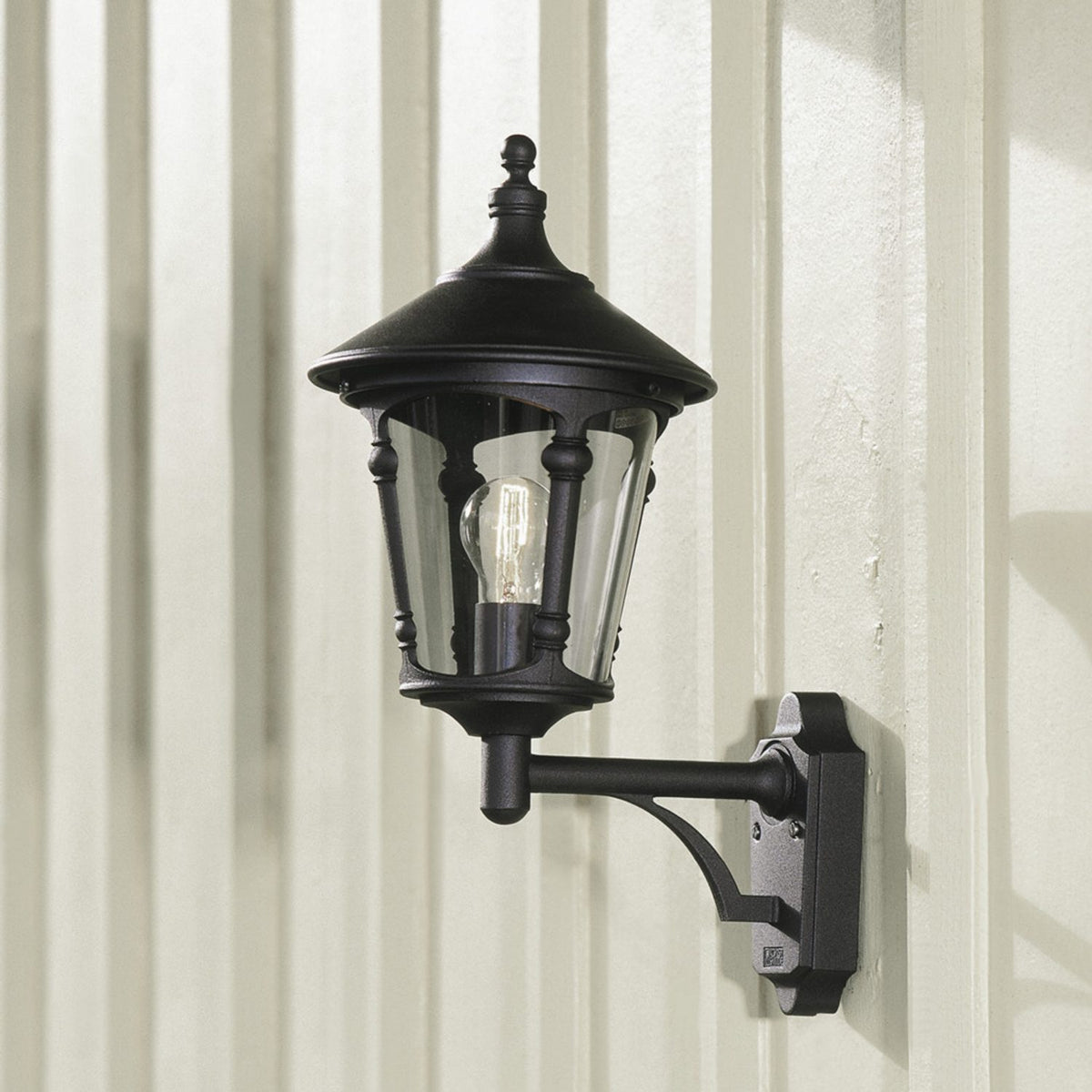 Virgo E27 Upp Vägglampa Ute Svart