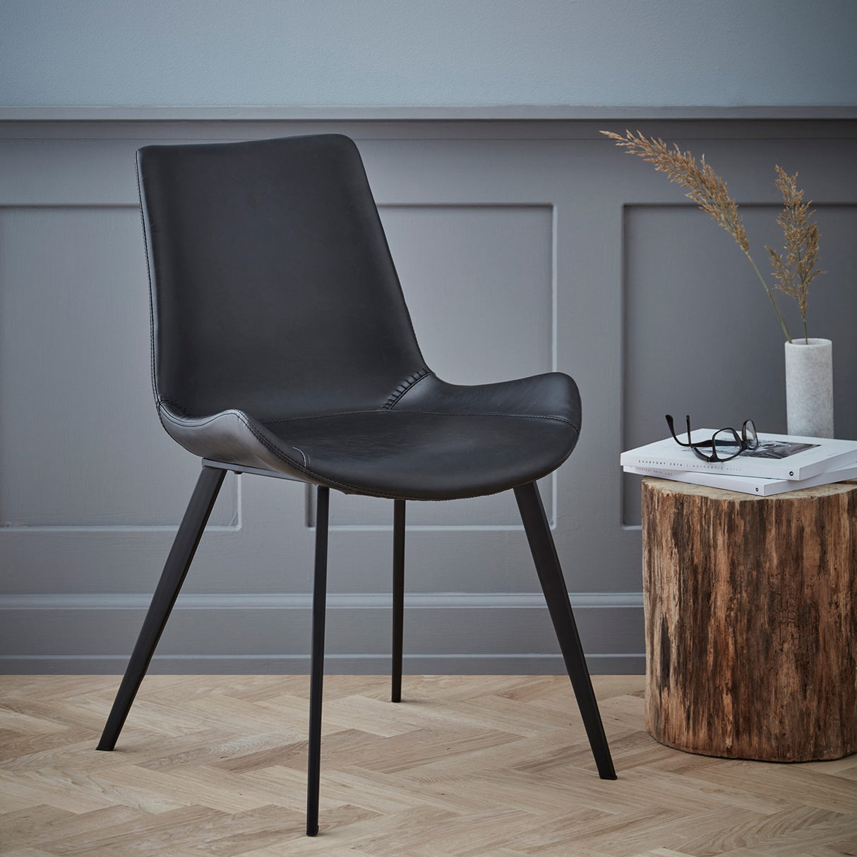 Hype Stol Black Art.Leather, Black