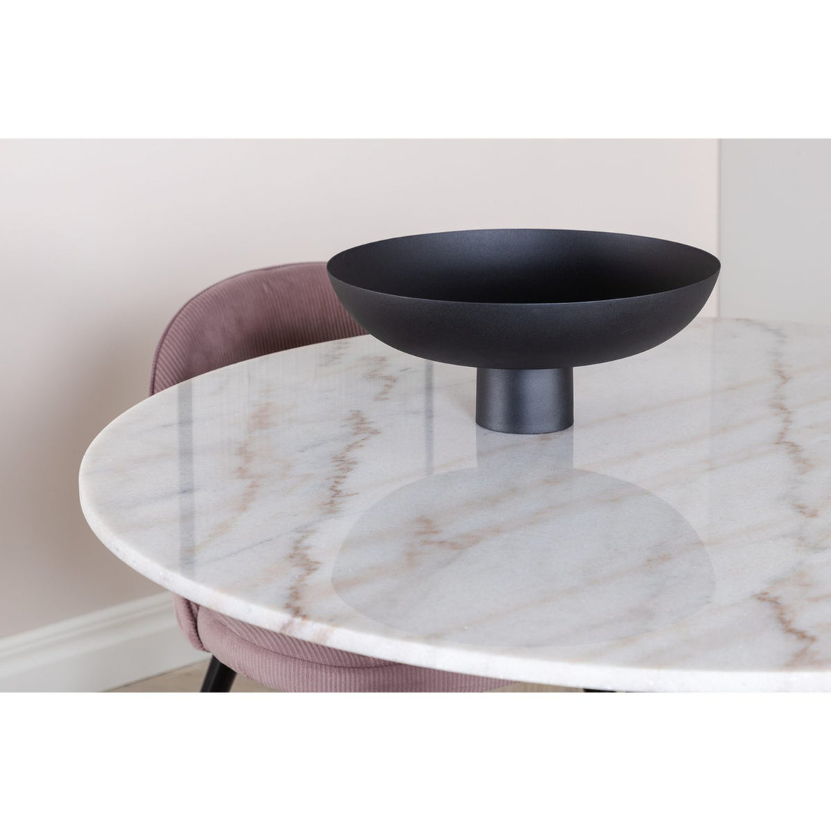 Estelle, Velvet Rund matgrupp Svart, Dusty Pink, Svart,Vit, ⌀106