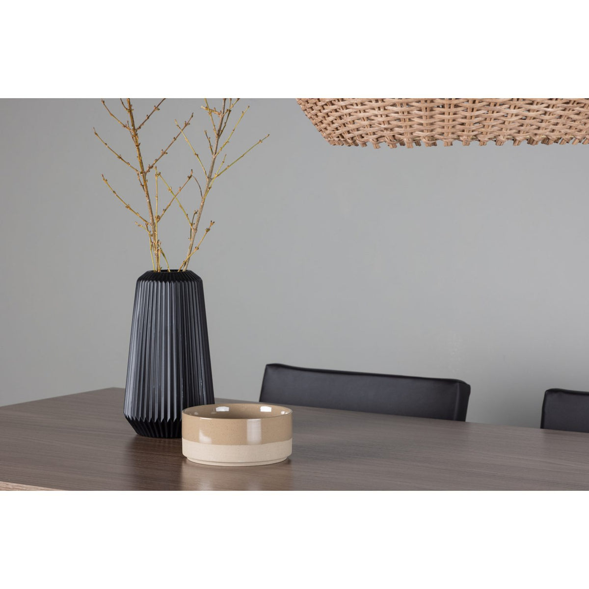 Tempe, Kenth Rektangulär matgrupp Svart, Valnöt, 140 x 80