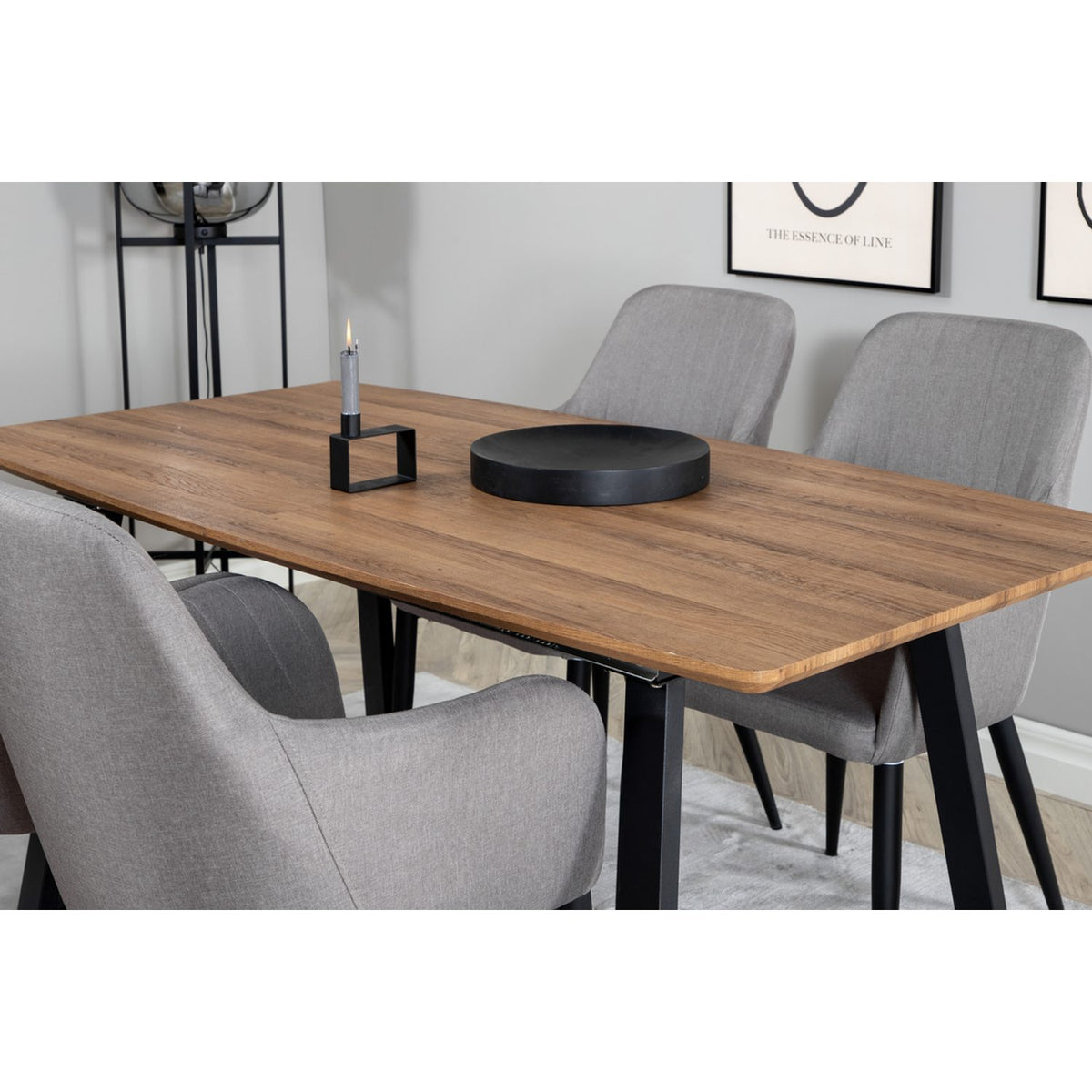 Inca, Comfort Rektangulär matgrupp Svart,Grå, Svart,natur, 160 x 85