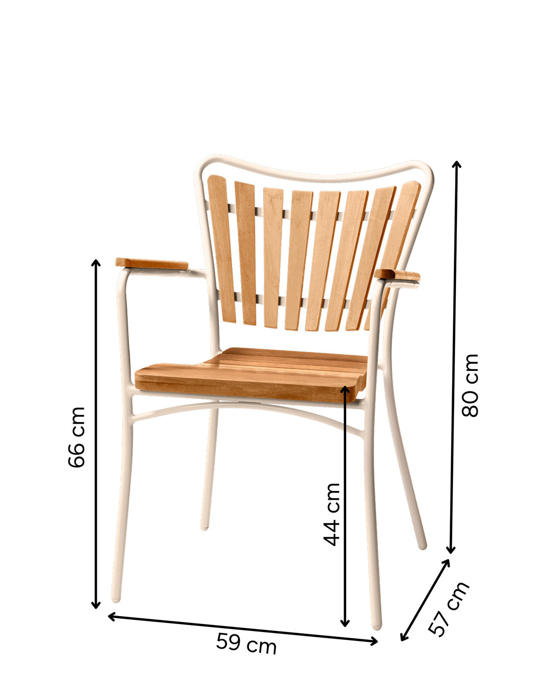 Ellen Trädgårdsstol i Teak och Aluminium Sandy Grey