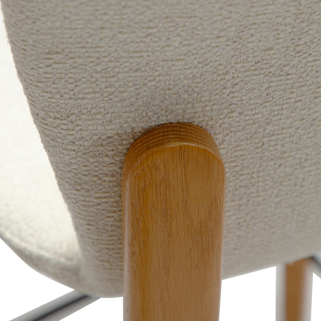 Paragon Barstol Bone White bouclé, Oak