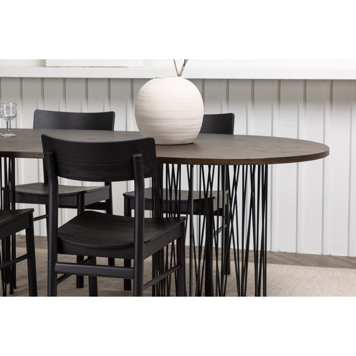 Stone, Montros Oval matgrupp Svart, Svart, mocka, 220 x 100