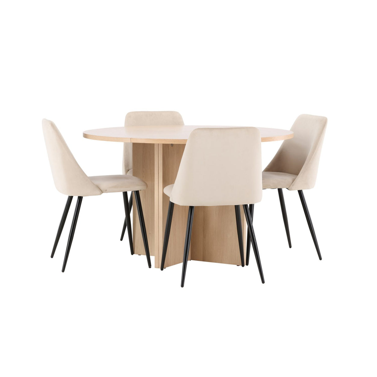 Strada, Night Oval matgrupp Beige, Vitputsad, 4st