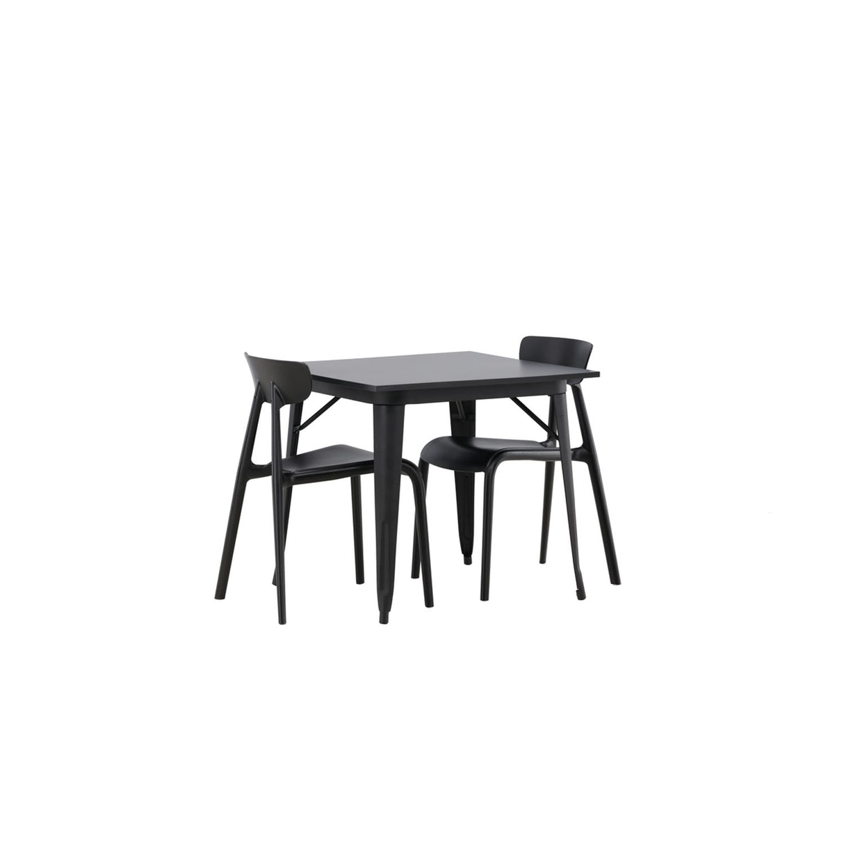 Tempe, Ursholmen Rektangulär matgrupp Svart, Svart, 80 x 80