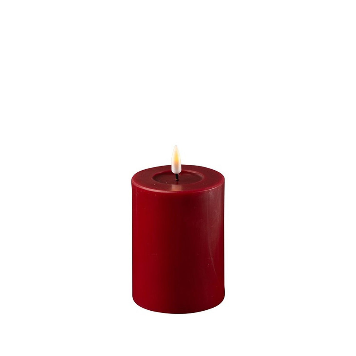 LED 7,5x10 cm Blockljus Bordeaux