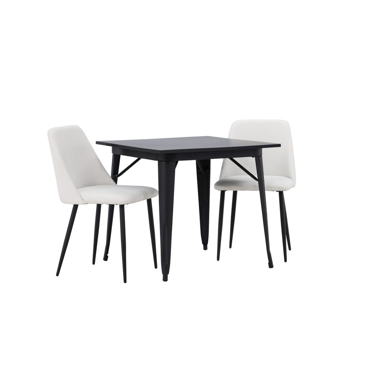 Tempe, Night Rektangulär matgrupp Svart,Vit, Svart, 80 x 80