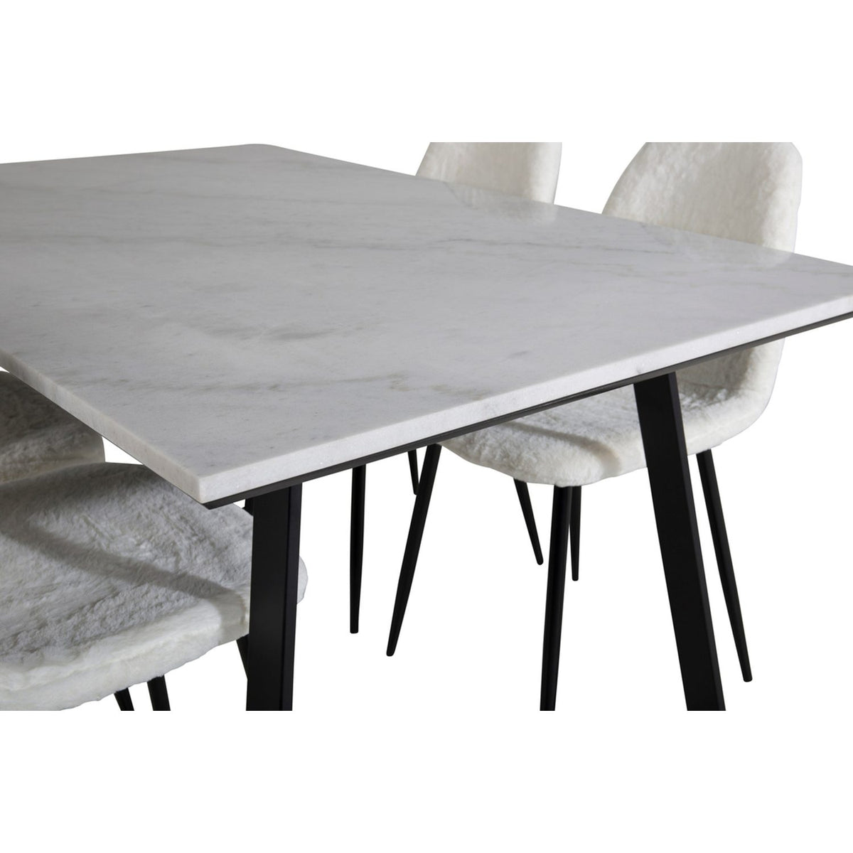 Estelle, Polar Rektangulär matgrupp Svart, vit, Svart, vit, 140 x 90