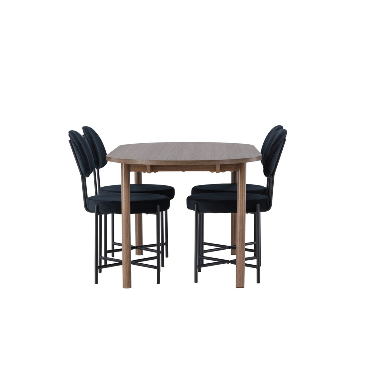 Andy, Stella Oval matgrupp Svart, Natur, 180 x 90