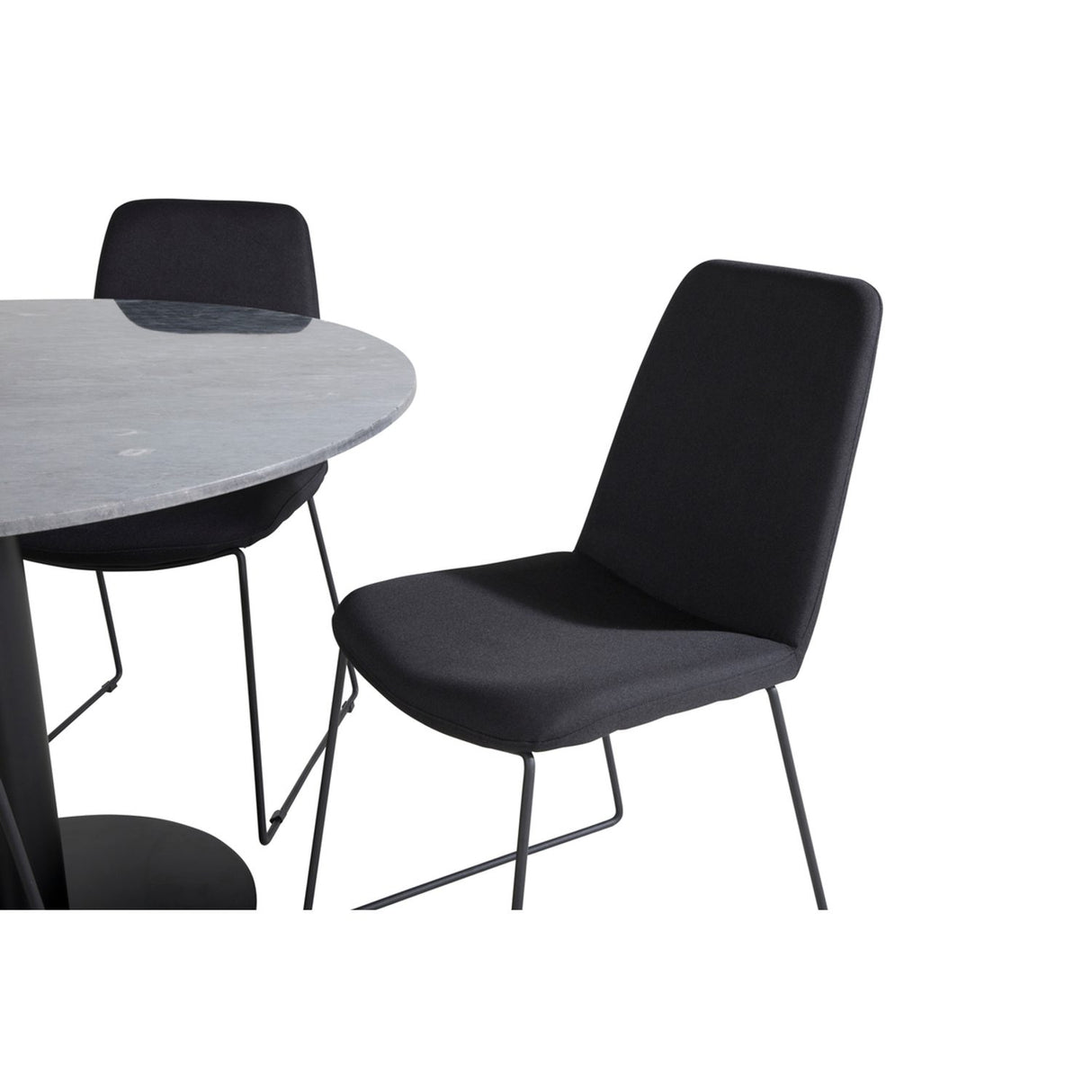 Estelle, Muce Rund matgrupp Svart, Svart,Mörkgrå, ⌀106