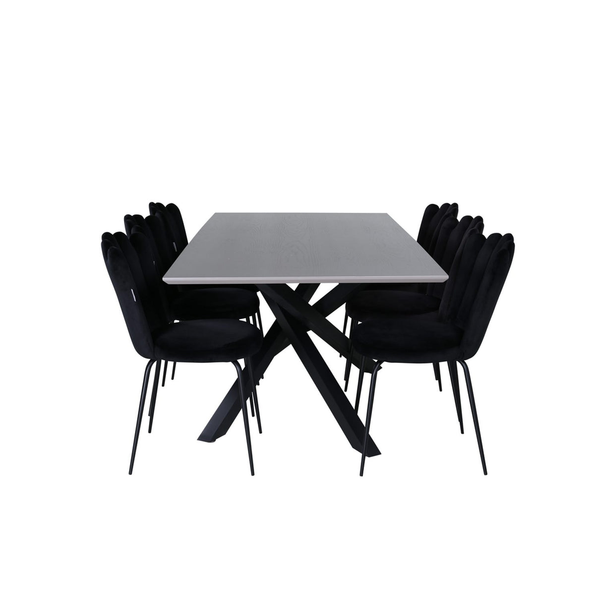 Piazza, Limhamn Rektangulär matgrupp Svart, Svart, mörkgrå, 180 x 90
