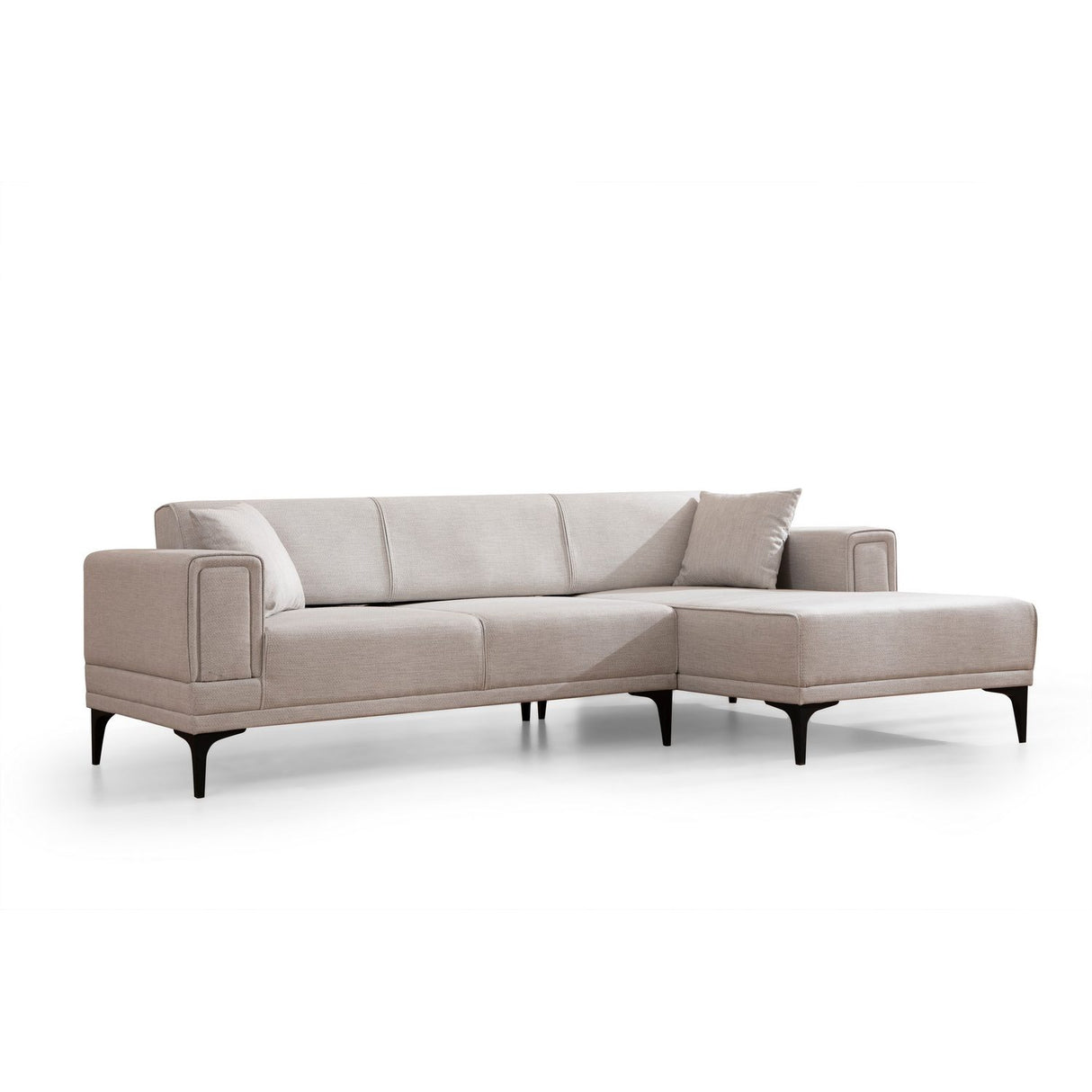 Hanoi (250-140 x 85 x 77 cm) Hörnsoffa-bäddsoffa Ecru, Höger