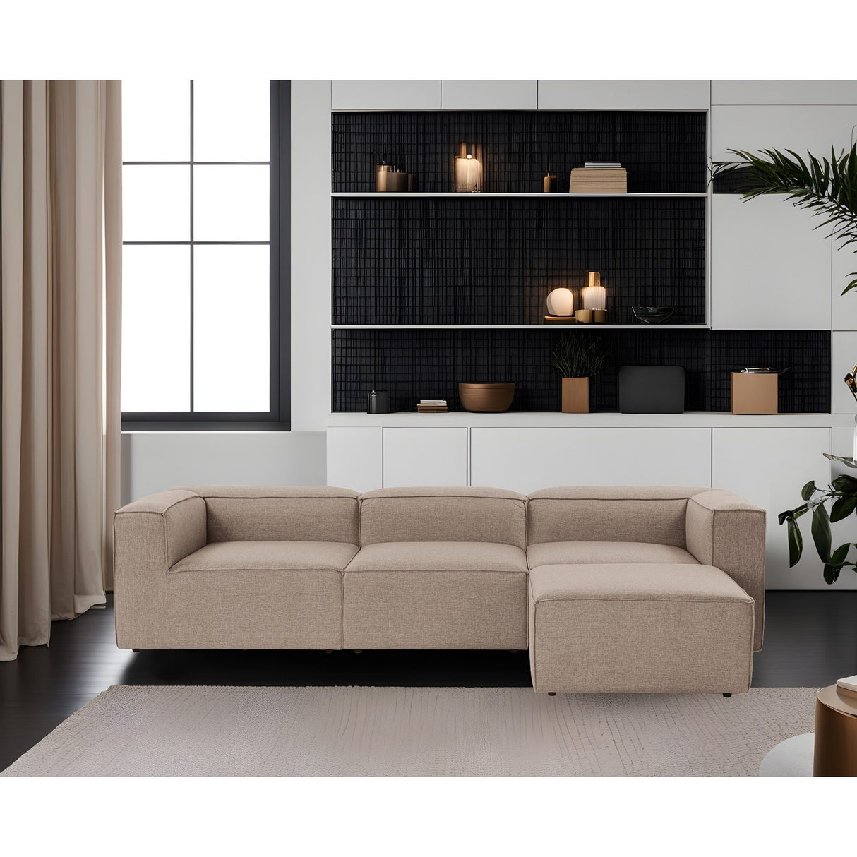 Fora (297 x 66 x 190 cm) Hörnsoffa Brun
