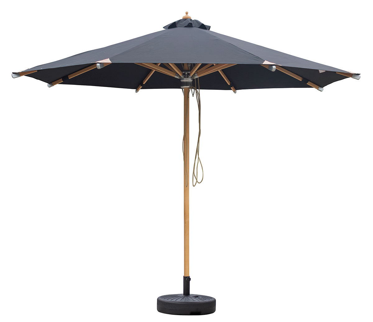Corsica Parasoll 3m Svart/Wood
