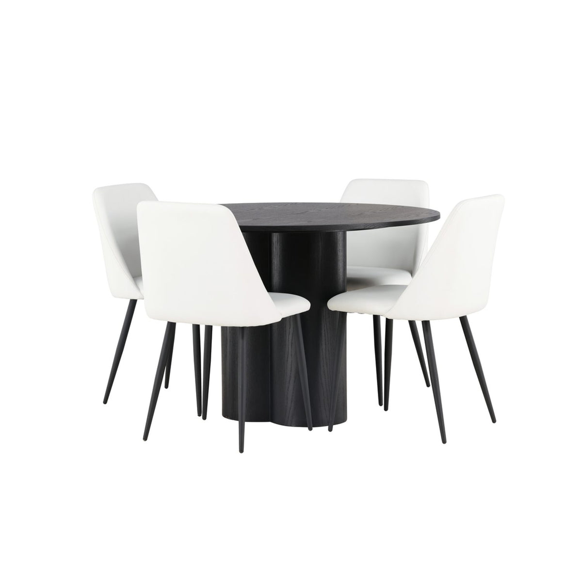 Olivia, Night Rund matgrupp Svart,Vit, Svart, ⌀110
