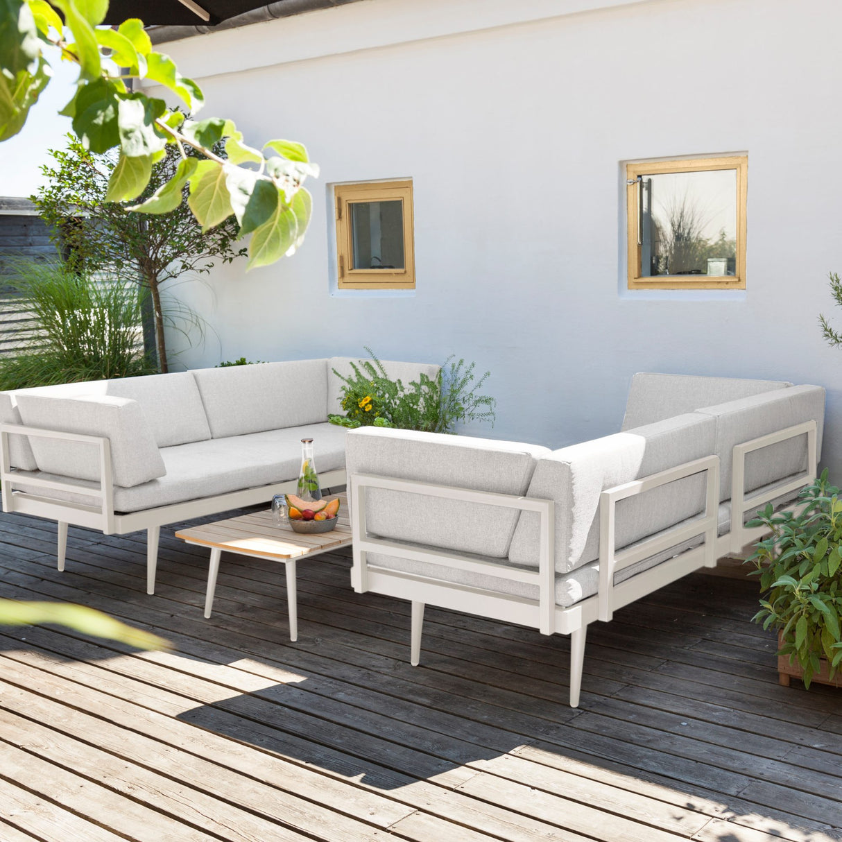 Rio 4 personer Loungesoffa Sand dynor/Sandy Grey Aluminium