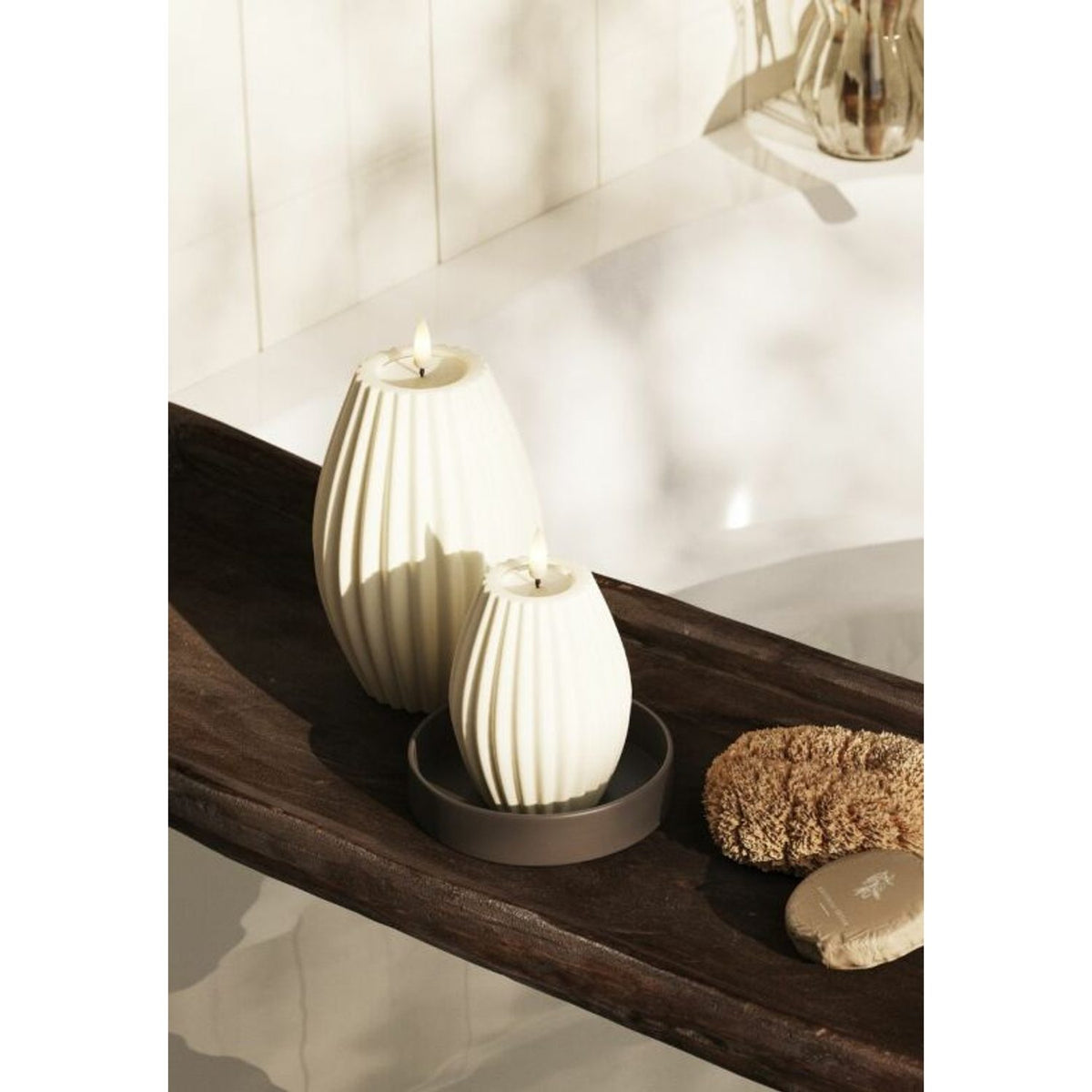 LED Räfflat Stripe 7,5x10 cm Blockljus Vit