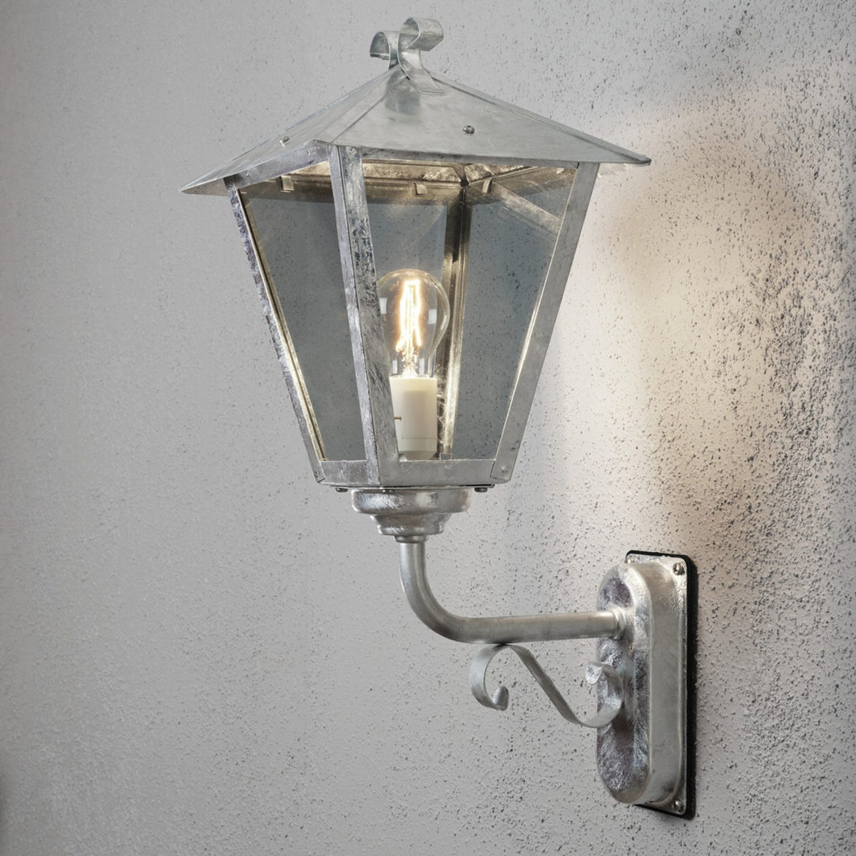 Benu E27 32 cm Vägglampa Ute Upp, Galvaniserad