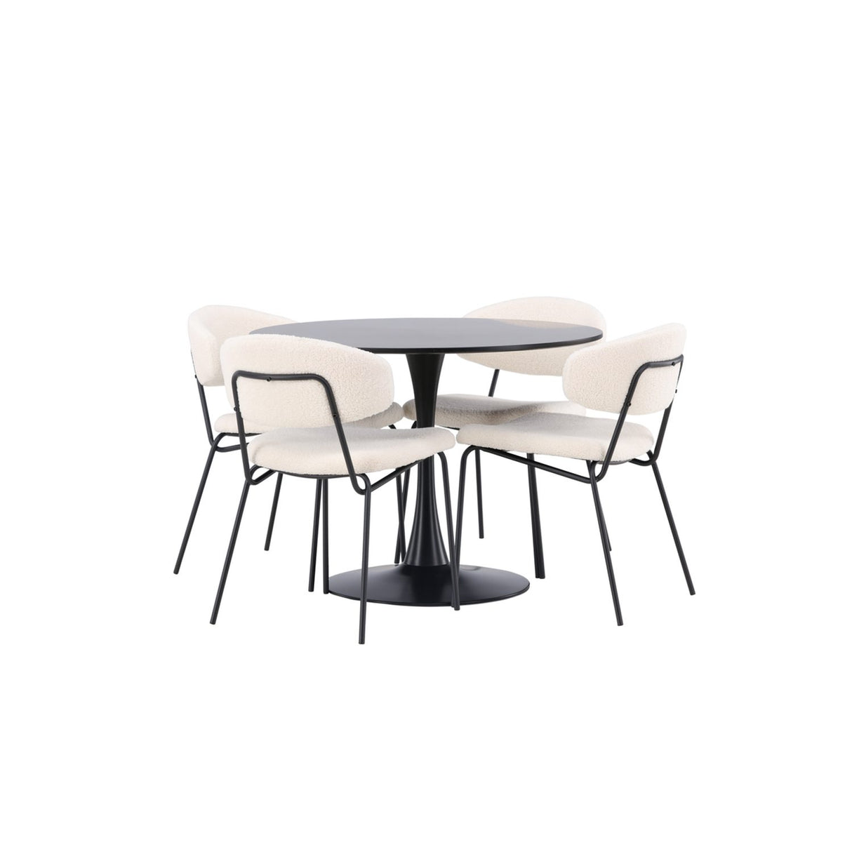 Glade, Chico Rund matgrupp Vit, Svart, ⌀100