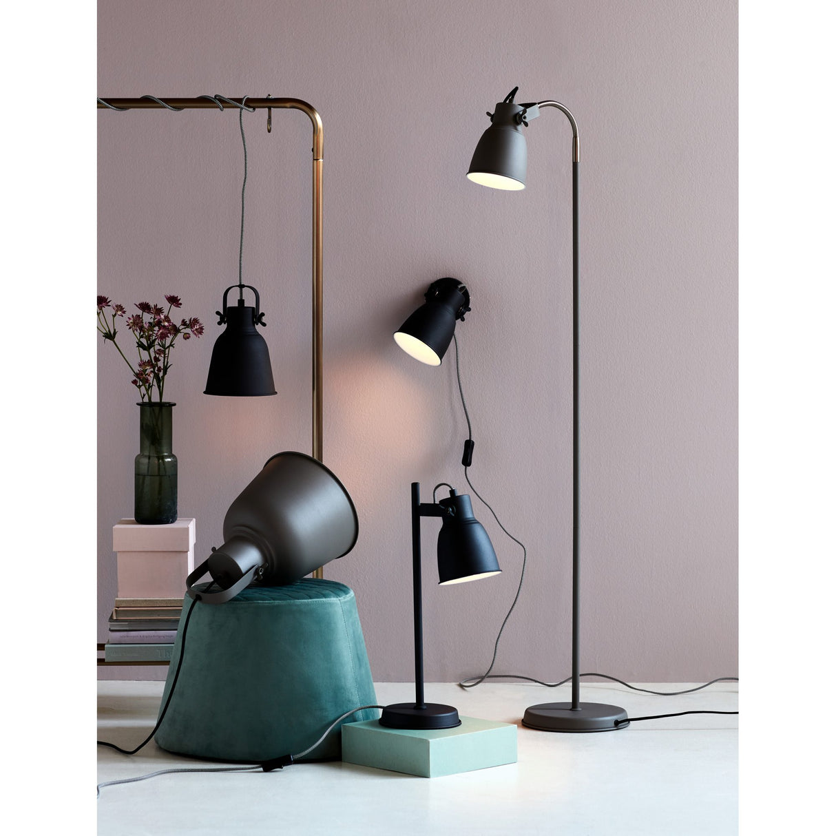 Adrian Antracit Taklampa 16 cm