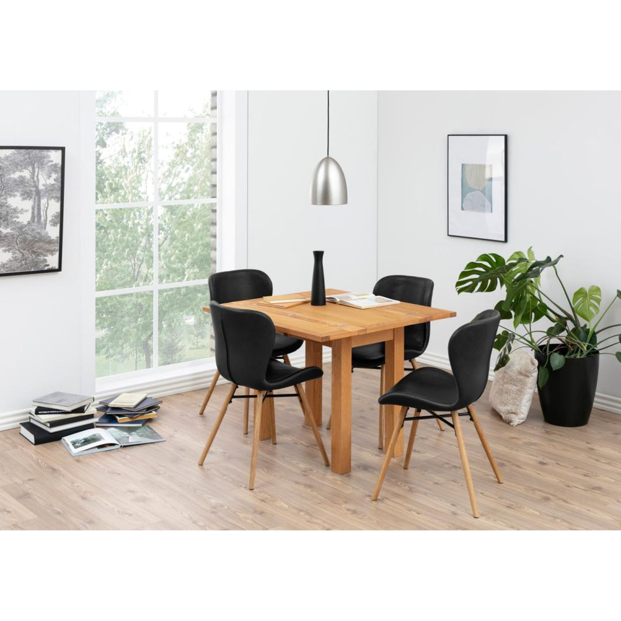 Sedan Matstol PU retro Svart/Ek