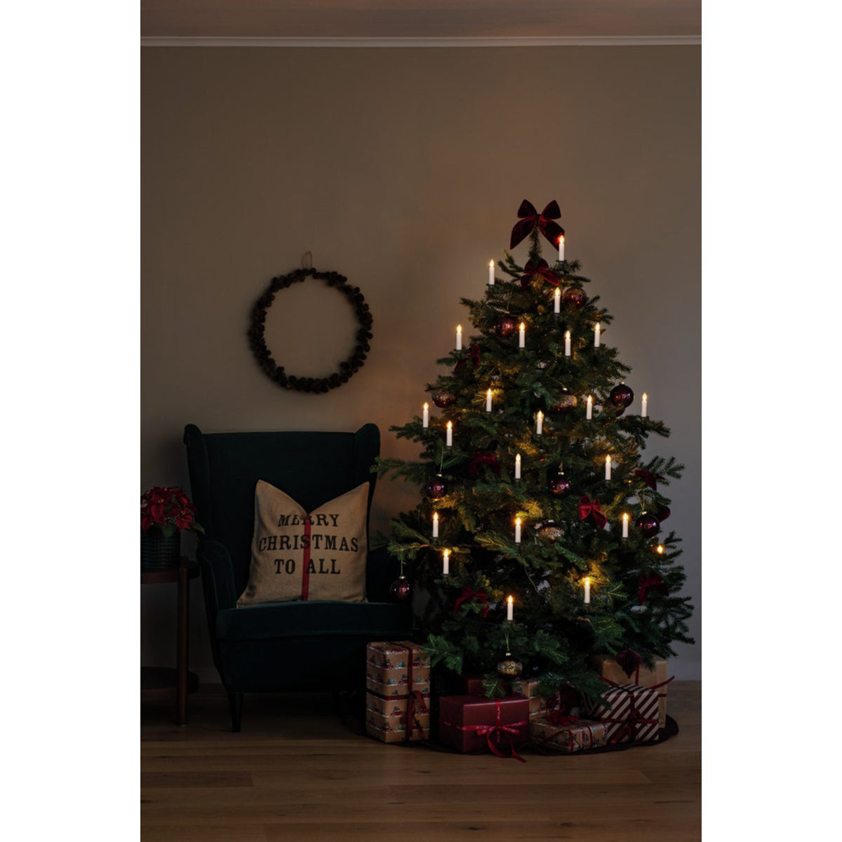 Parallellkopplad Fasta Amber LED Julgransbelysning 16 Lampor (10.5m)