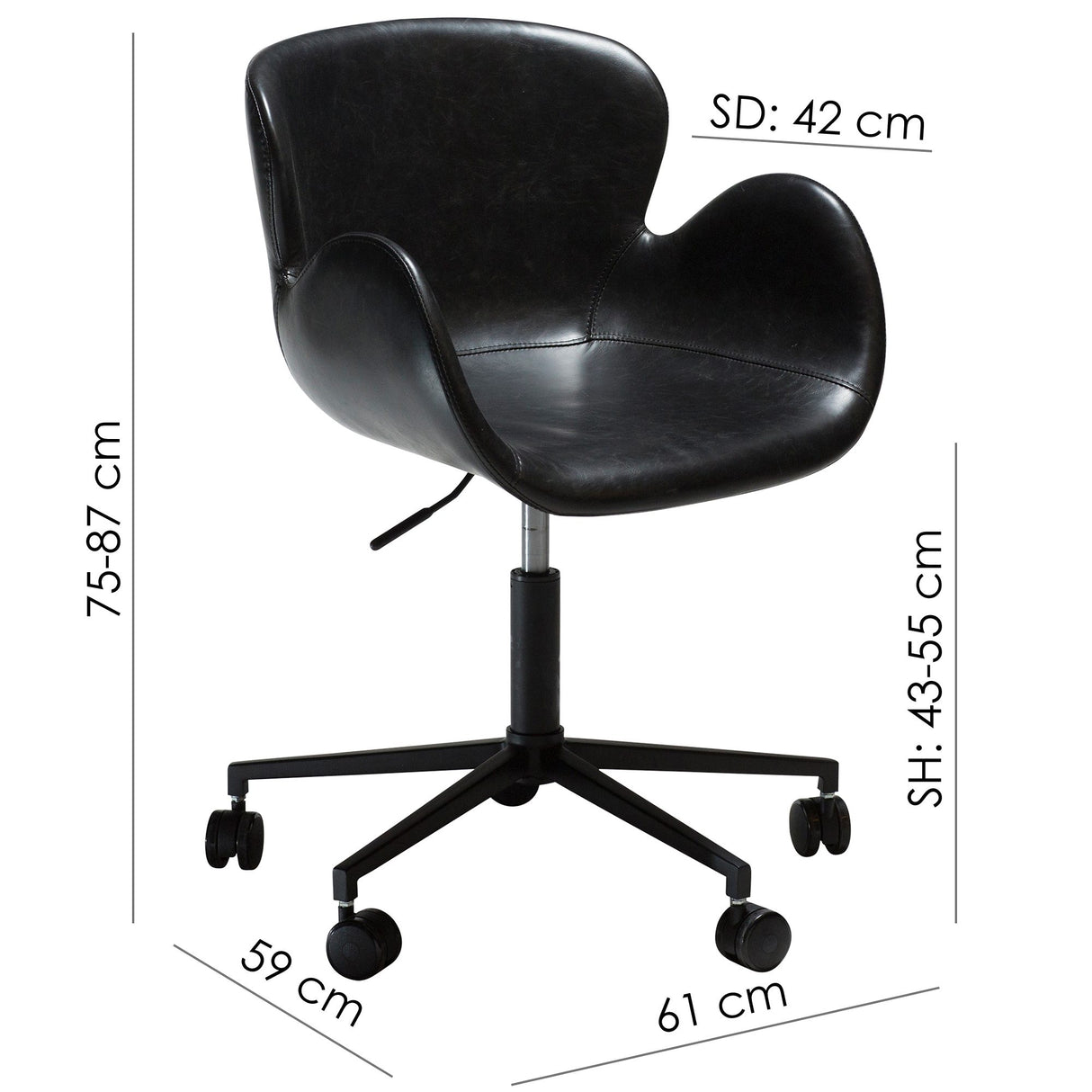 Gaia Kontorsstol Vintage Black