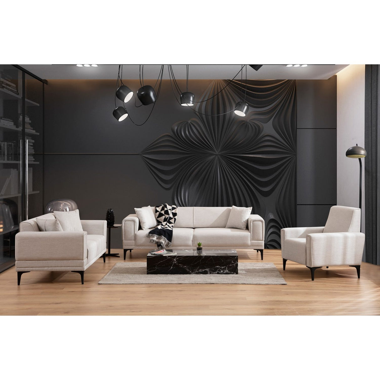 Monaco (170 x 85 x 77 cm) 2-sitssoffa Ecru