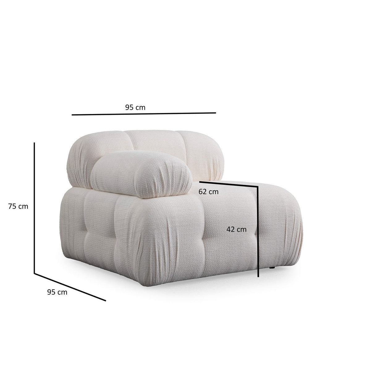 Colombo 3 (290-160 x 95 x 75 cm) Hörnsoffa Vit