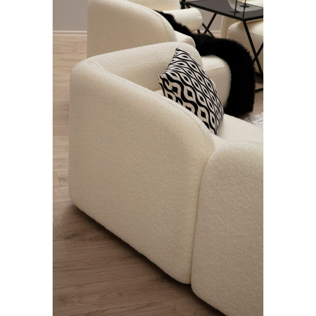 Victoria Bouclette (190 x 74 x 90 cm) Creme 2-sitssoffa