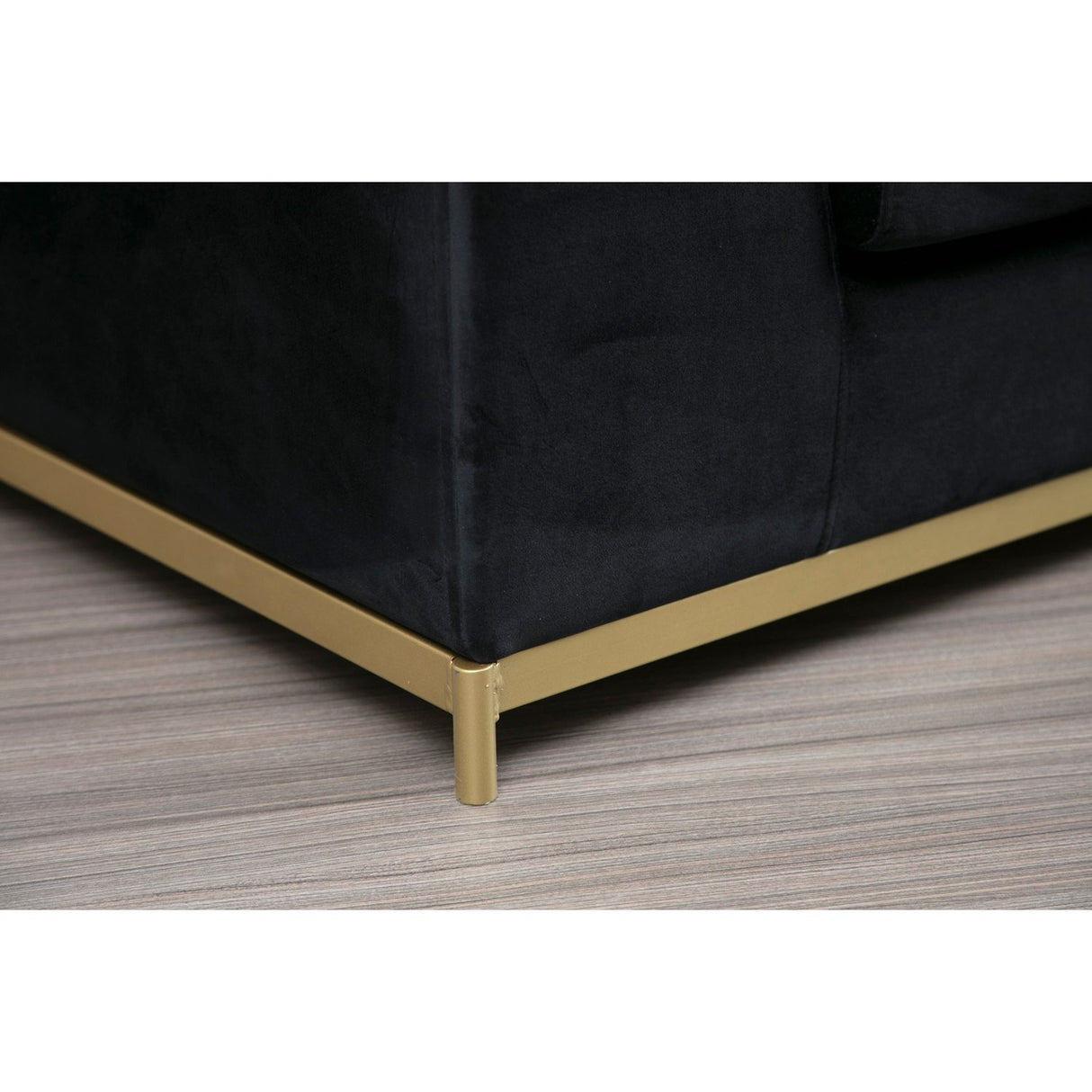 Line med sidobord (320 x 102 x 84 cm) Svart Guld 4-sitssoffa