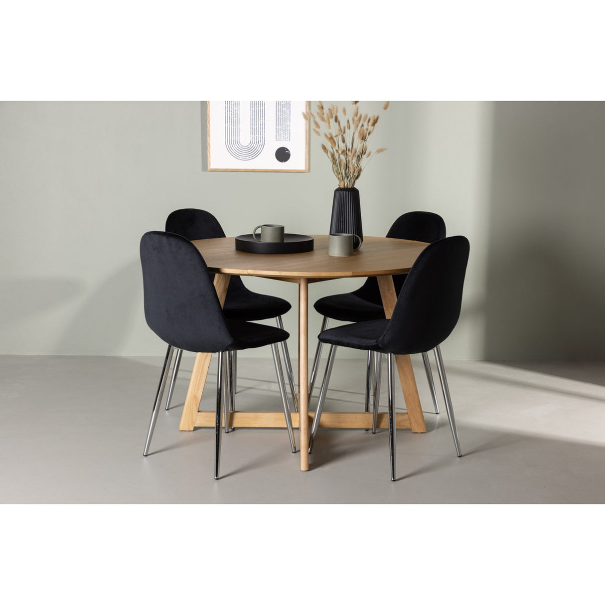 Yakidon, Polar Rund matgrupp Svart,Silver, Brun, ⌀120