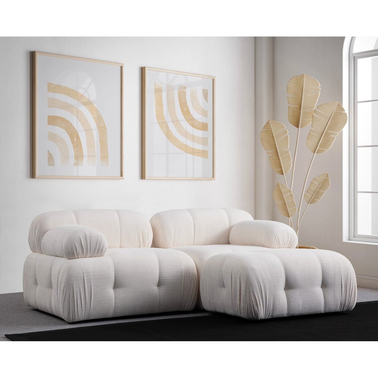 Lilongwe 2 (190-160 x 95 x 75 cm) Hörnsoffa Vit