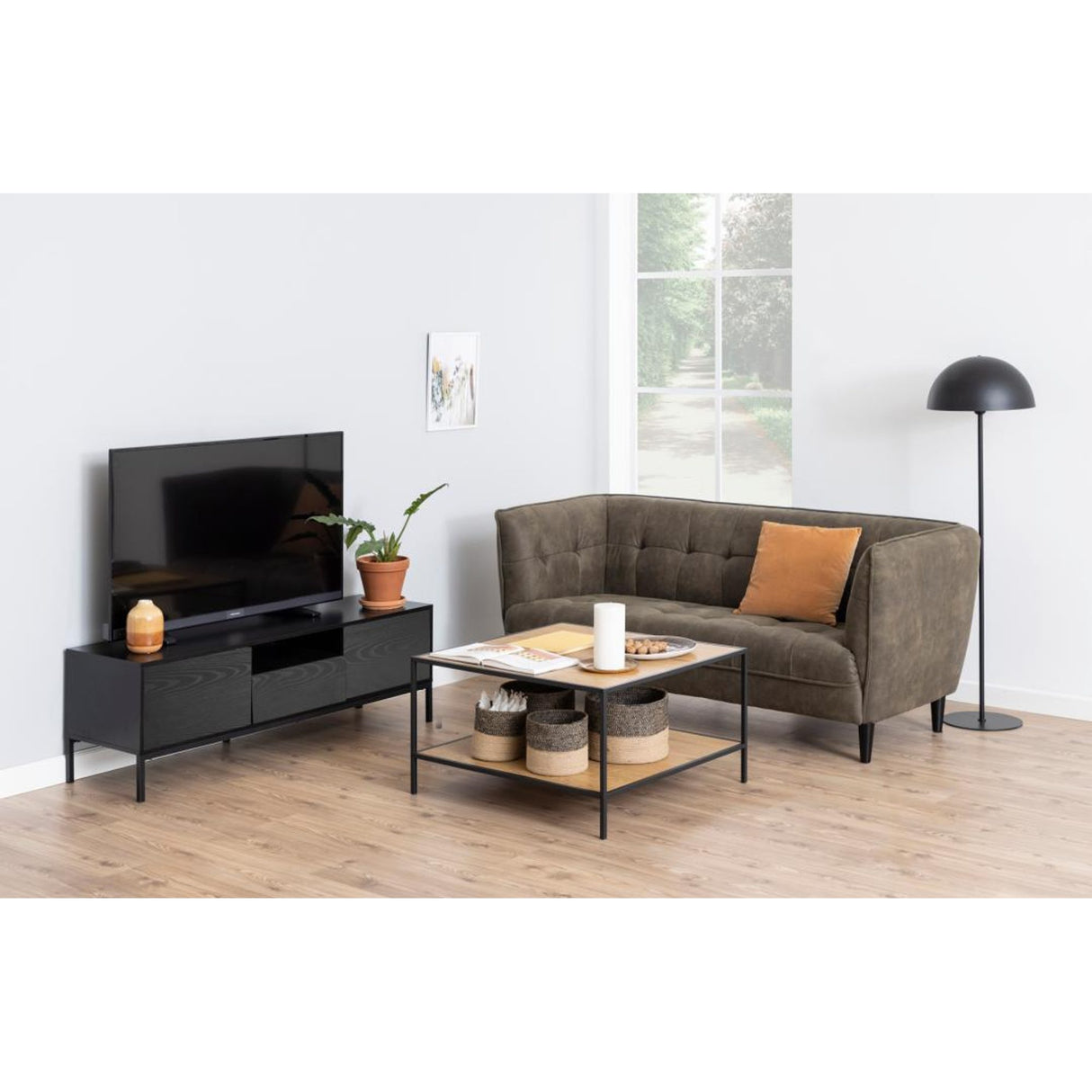 Notting Hill TV-bänk 140x40 cm Svart Ask